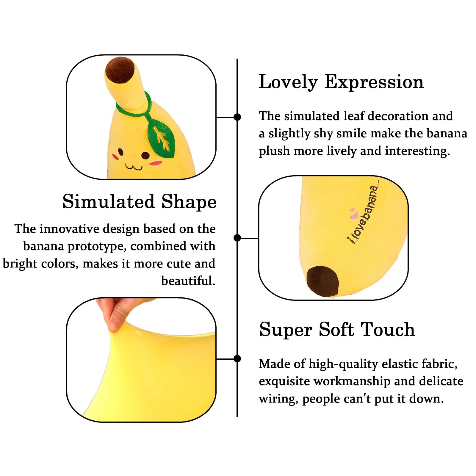 zhidiloveyou banana plush soft fabric emphasizing skin-friendly touch