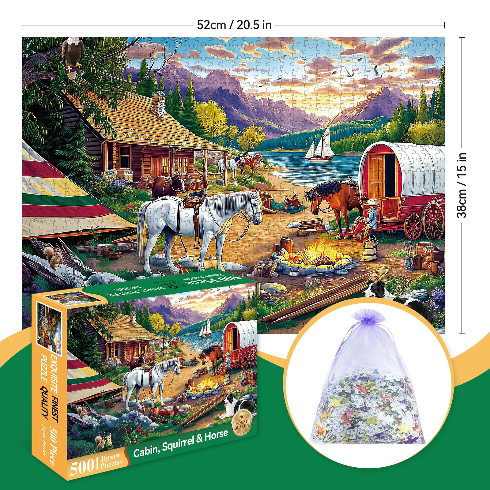 ZHISEOYI 500-piece puzzle campfire flames adding warmth