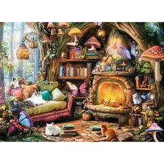 Zhiseoyi 500-piece puzzle forest cats mushrooms for relaxing concentration at home.