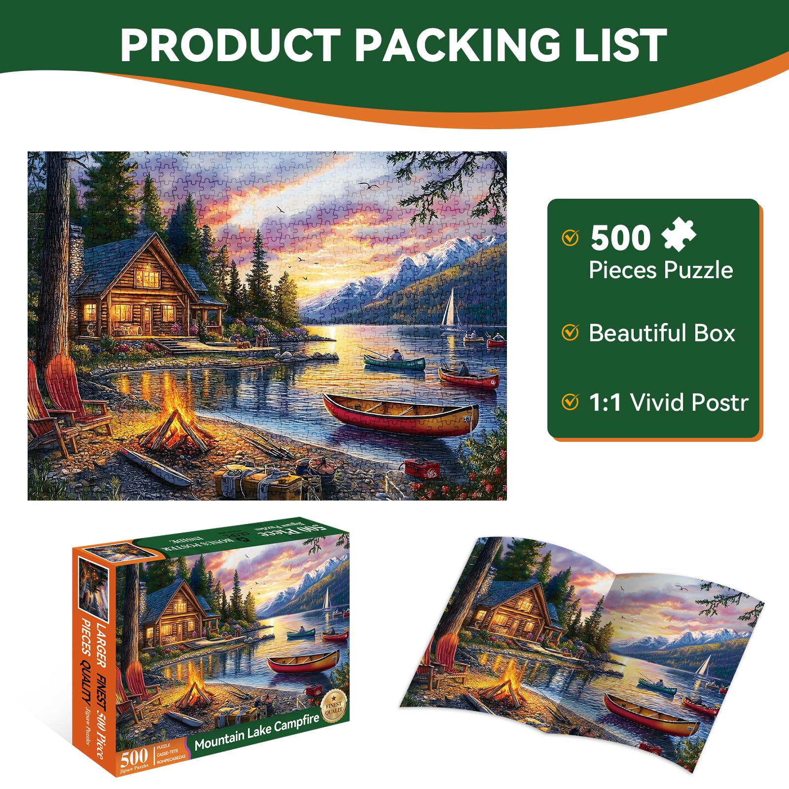 Zhiseoyi cabin and campfire with canoes detail for cozy decor ideas