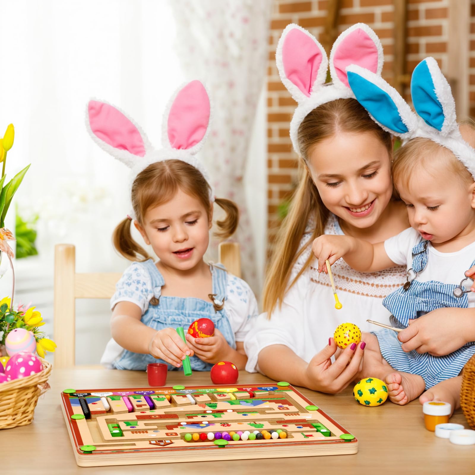 Color recognition and counting practice with the zhiwuzhu maze toy