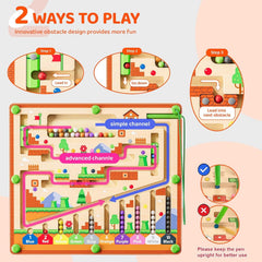 Left-channel maze play by zhiwuzhu to guide beads with a wand