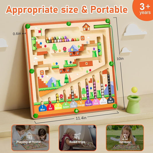 55 magnetic beads in vibrant colors for sorting and counting with zhiwuzhu maze