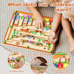 Natural wood Montessori toy by zhiwuzhu with smooth edges