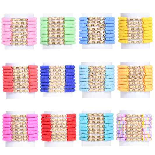 ZHLISHQINJJ 96-piece colorful heart bracelets for casual boho styling
