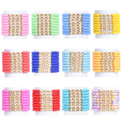 ZHLISHQINJJ 96-piece colorful heart bracelets for casual boho styling