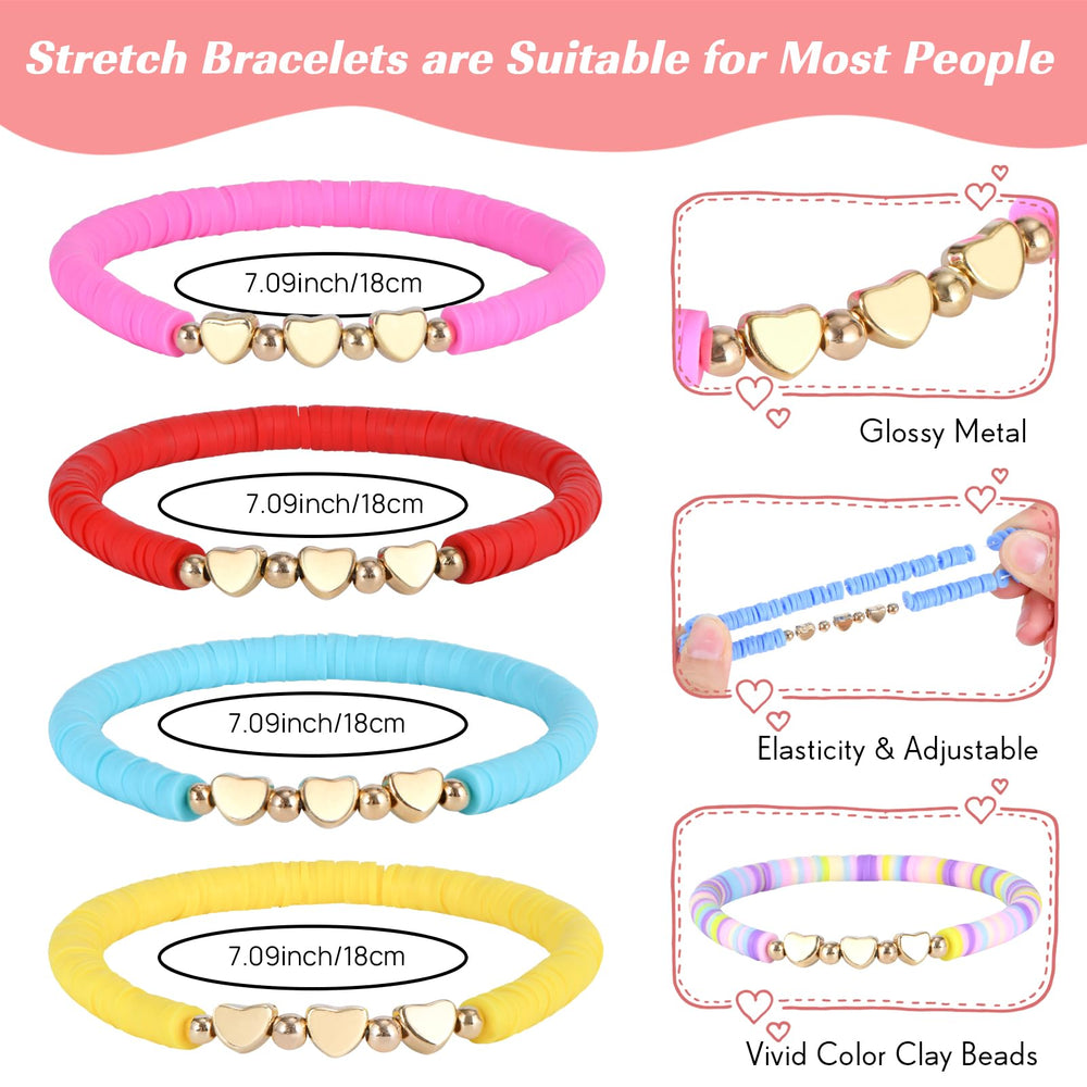 ZHLISHQINJJ clay bead heart design bracelets for joyful gift ideas