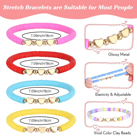 ZHLISHQINJJ clay bead heart design bracelets for joyful gift ideas