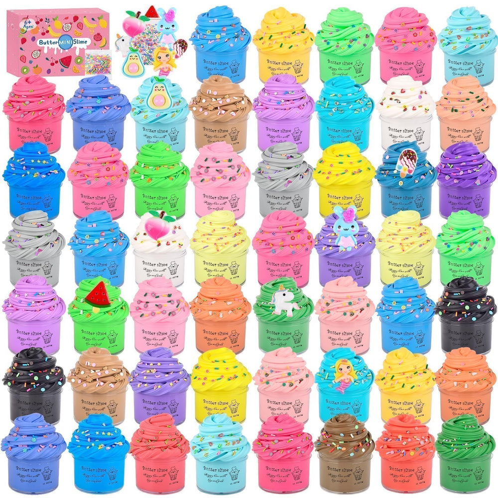 ZHNEHAOKAN 56-pack Valentine butter slime set for classroom gifts.