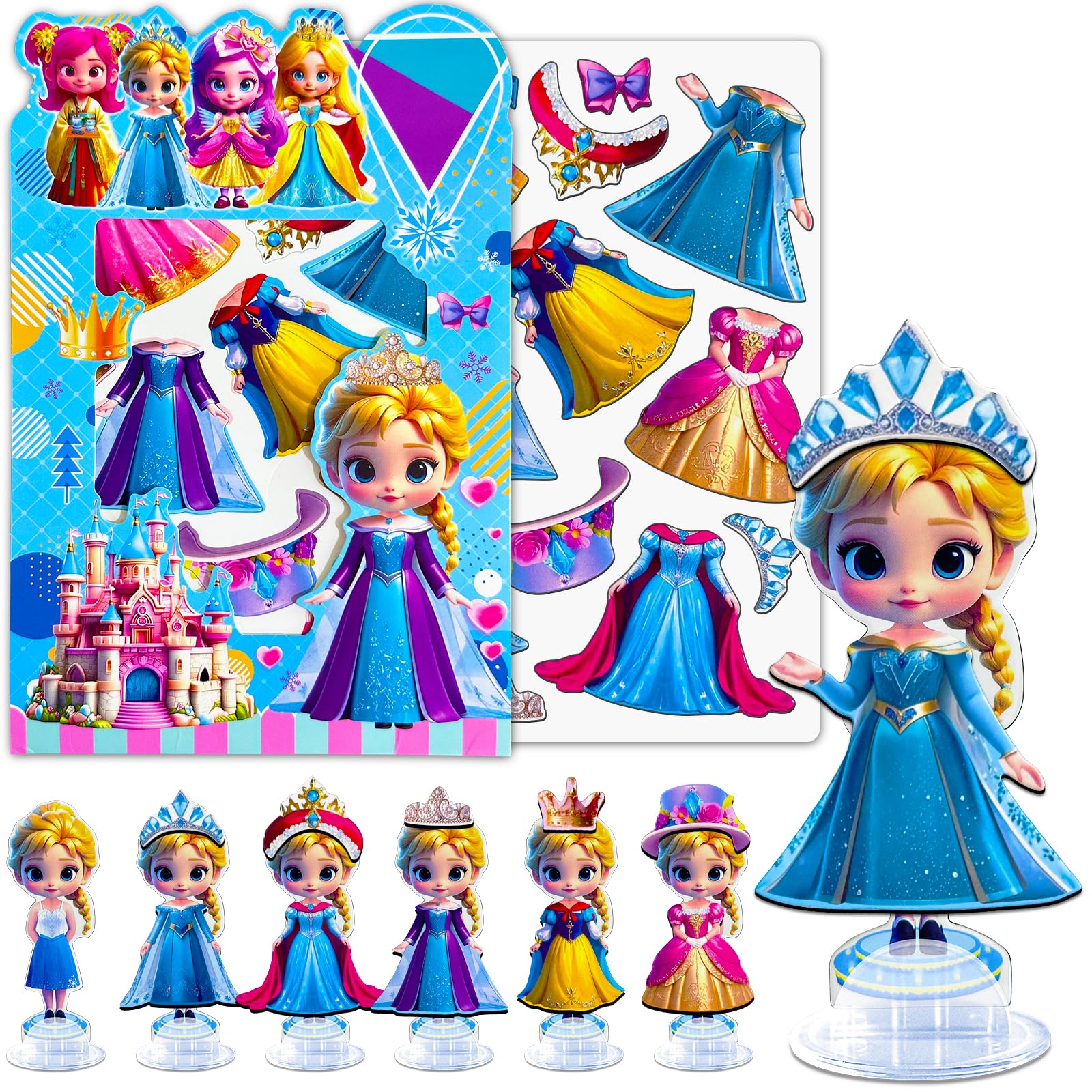 ZHOC magnetic dress up dolls with doll and accessories for imaginative fashion play.