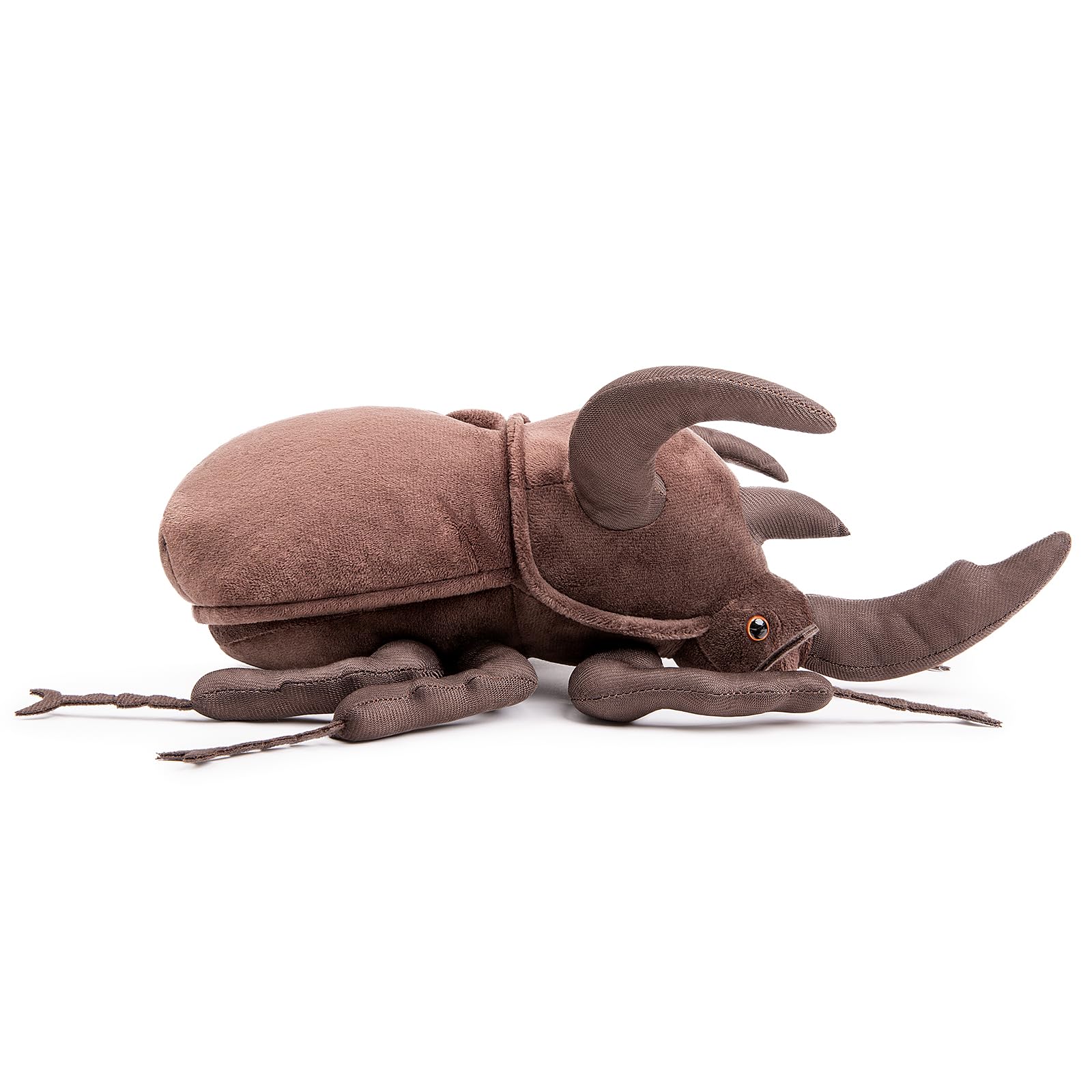 ZHONGXIN MADE Atlas Beetle plush side view, perfect bedtime companion.