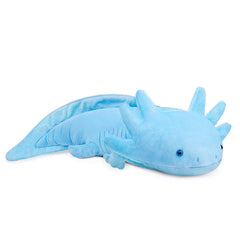 ZHONGXIN MADE blue axolotl plush tail close-up, showcases soft fabric and realistic shape.