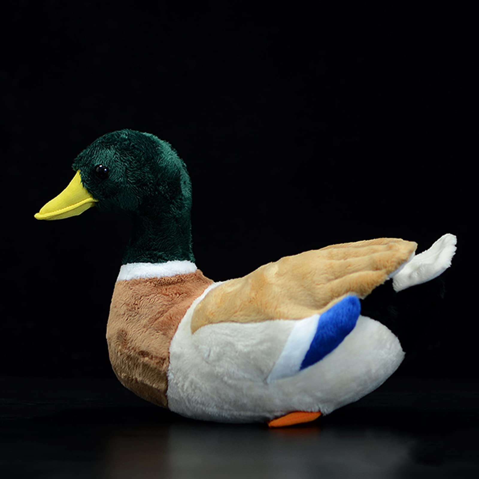 ZHONGXIN MADE mallard duck plush closeup eye detail, charming realism.