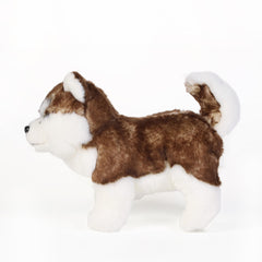 ZHONGXIN MADE Siberian Husky Plush brown fur and white underbelly, great for playtime