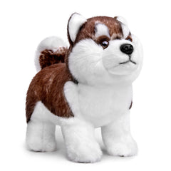 ZHONGXIN MADE Siberian Husky Plush eleven-inch with soft brown fur for hugging