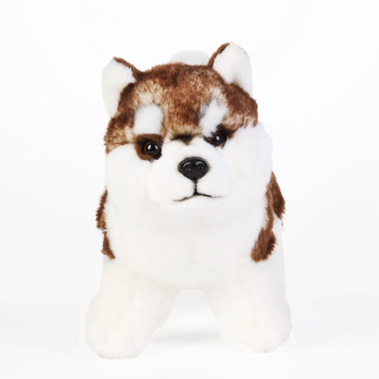 ZHONGXIN MADE Siberian Husky Plush face close-up showing lifelike expression for collectability
