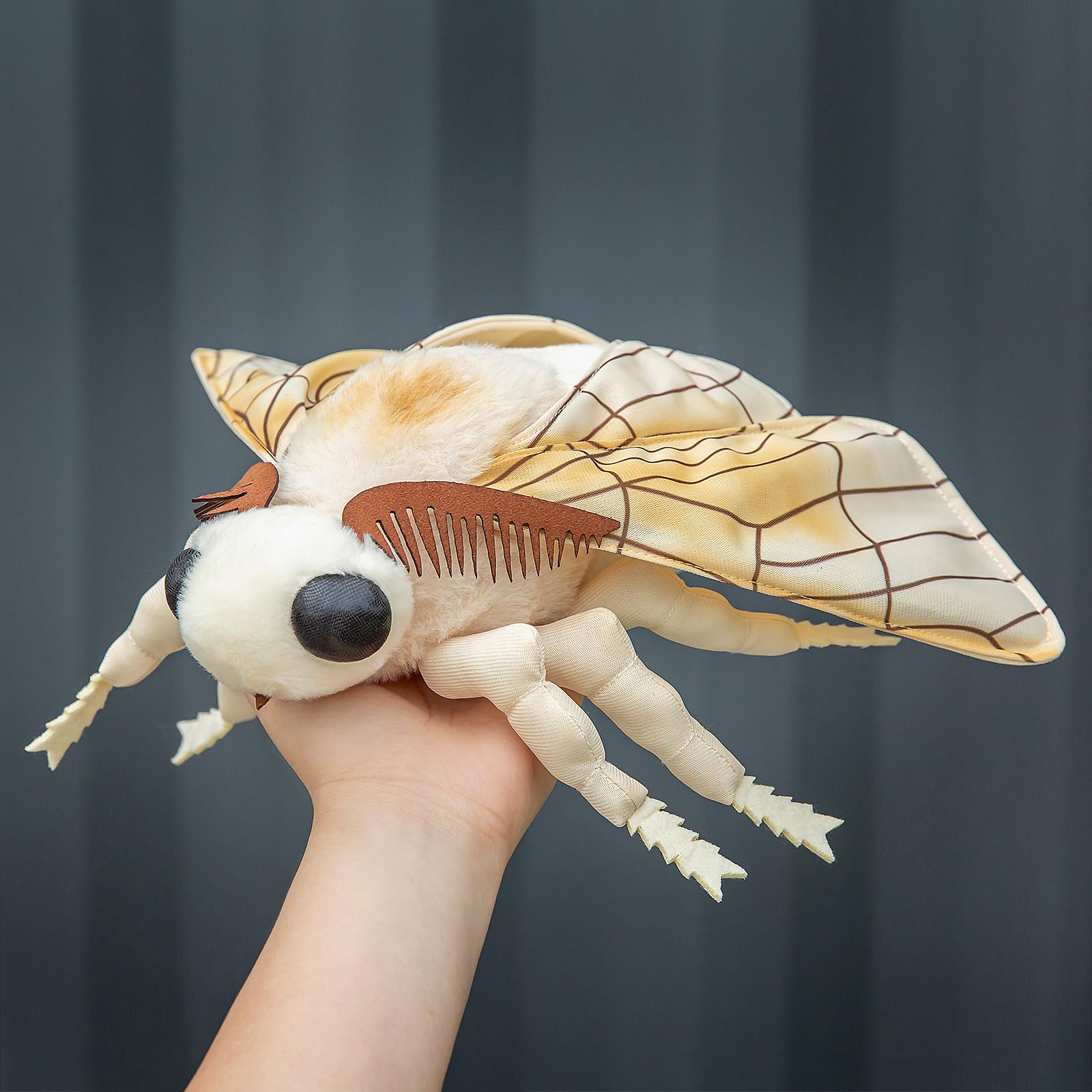 ZHONGXIN MADE Silk Moth plush close-up face detail shows realistic expression