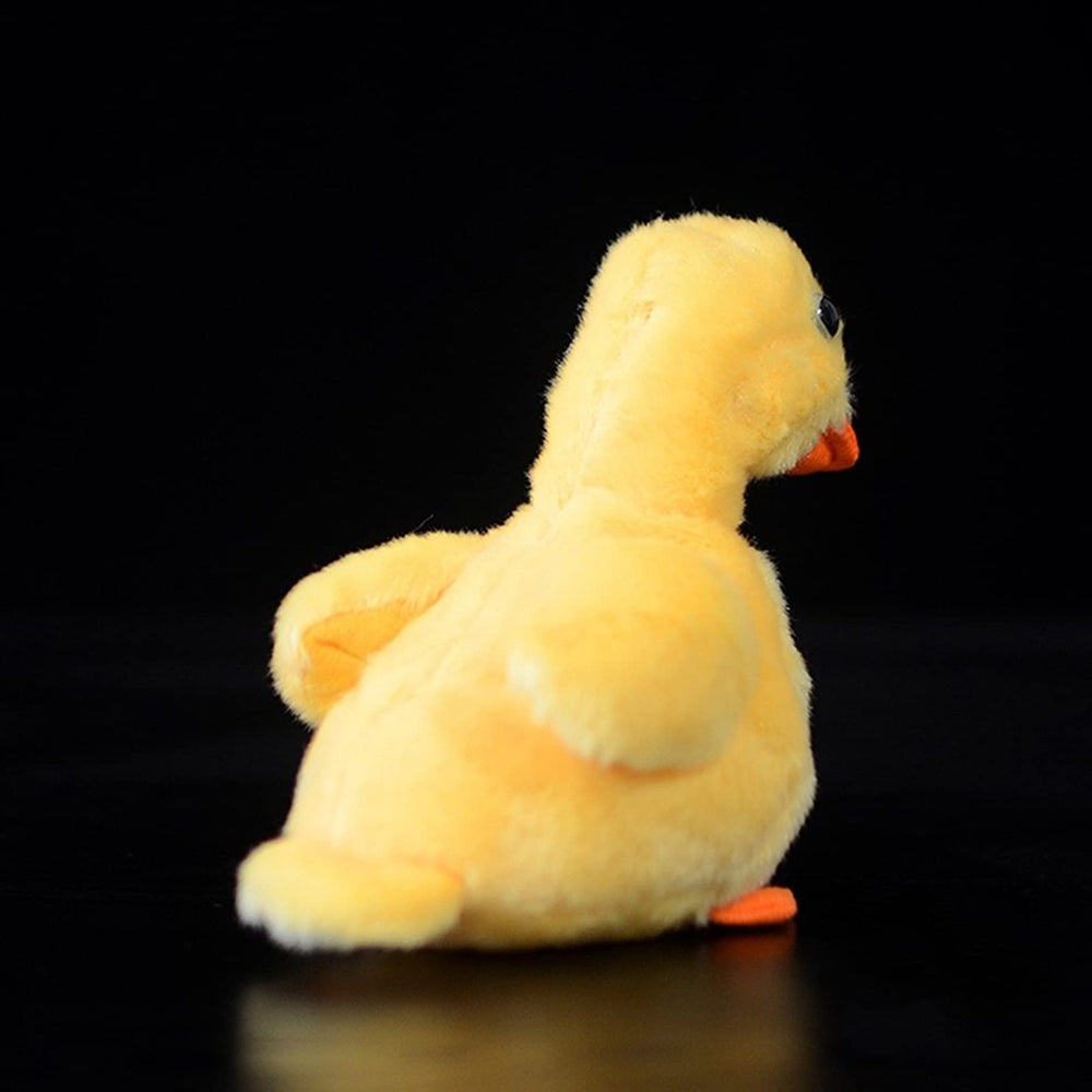 ZHONGXIN MADE Yellow Little Duck Plush being hugged for comforting companionship.
