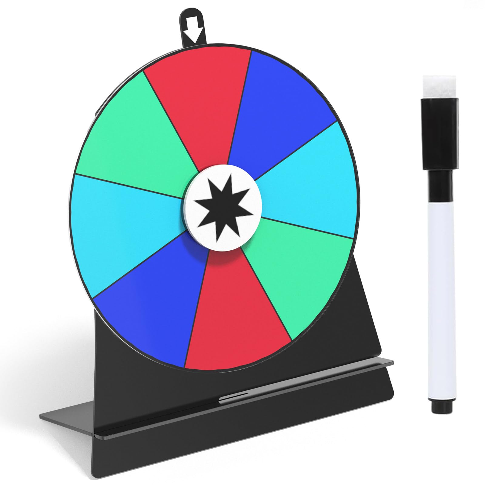 ZHOOGE 6-inch prize wheel with eight color slots for events.