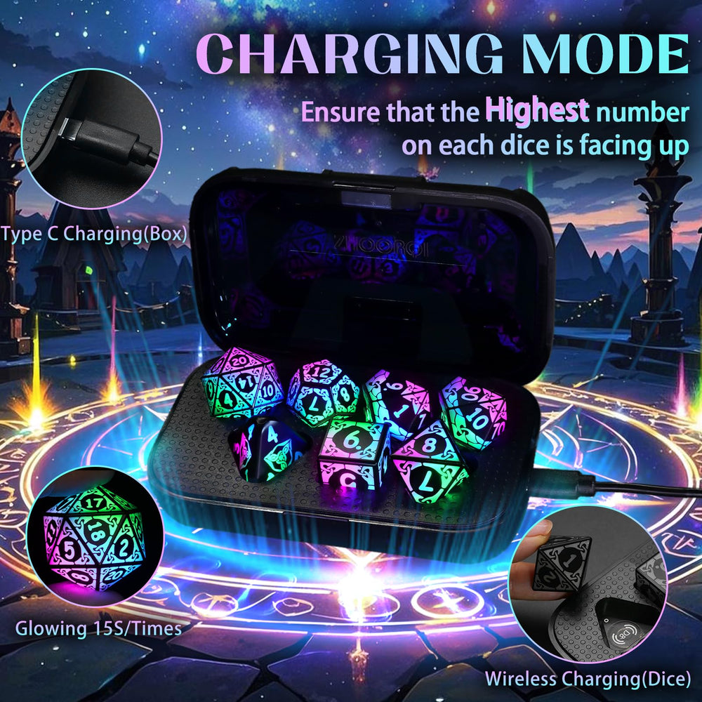 ZHOORQI DND dice glow on impact for dramatic moments