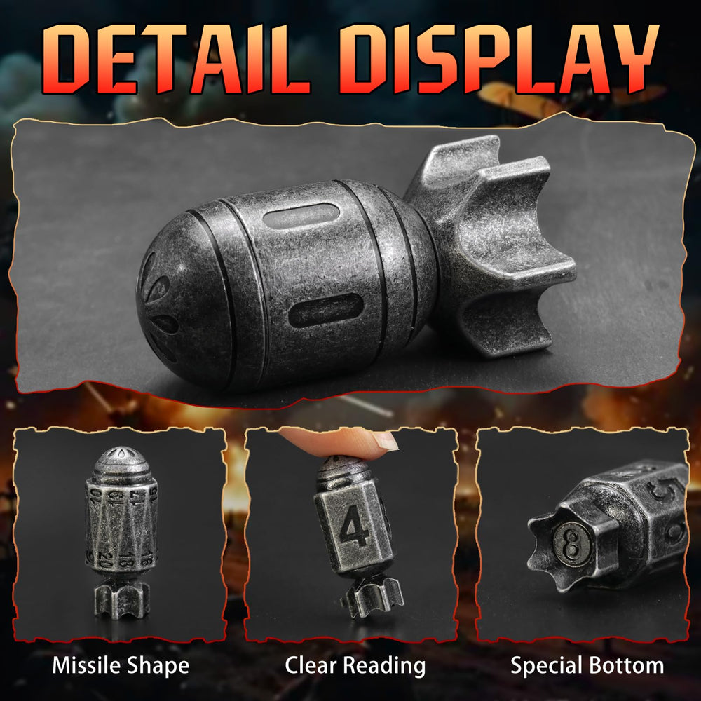 ZHOORQI missile-dice-in-hand captures tactile quality and weight