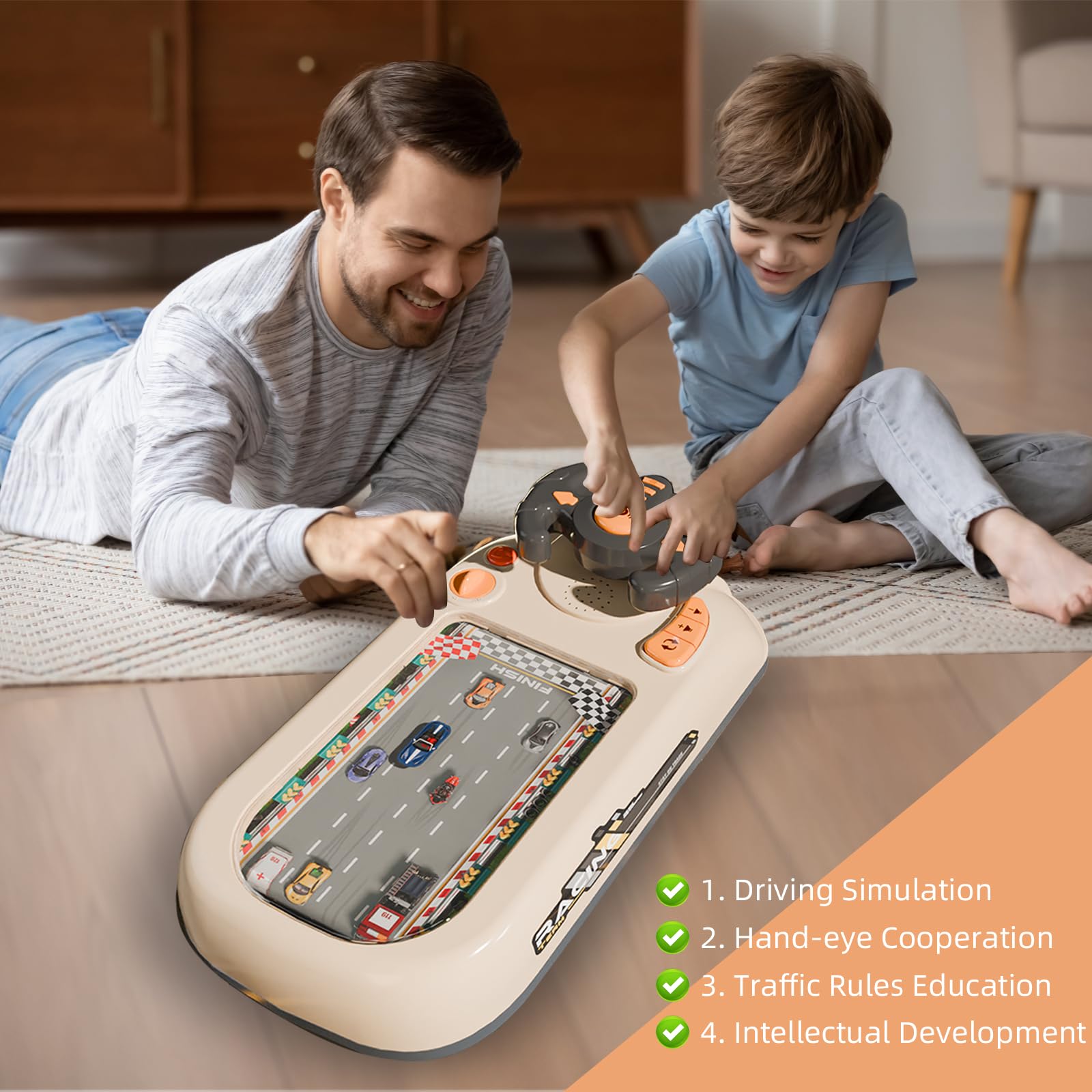 Zhorange portable steering wheel toy ideal for road trips and home