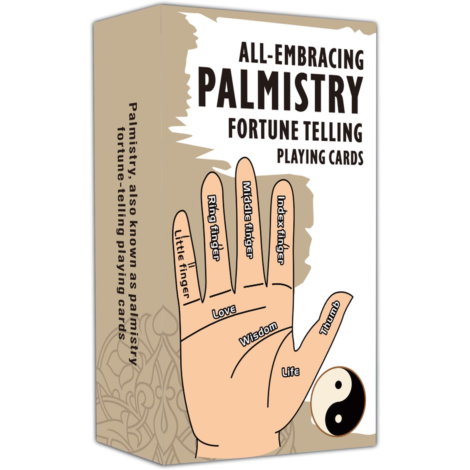 ZHQGYN All-Embracing Palmistry deck front shows mystical symbols for guided self-reflection
