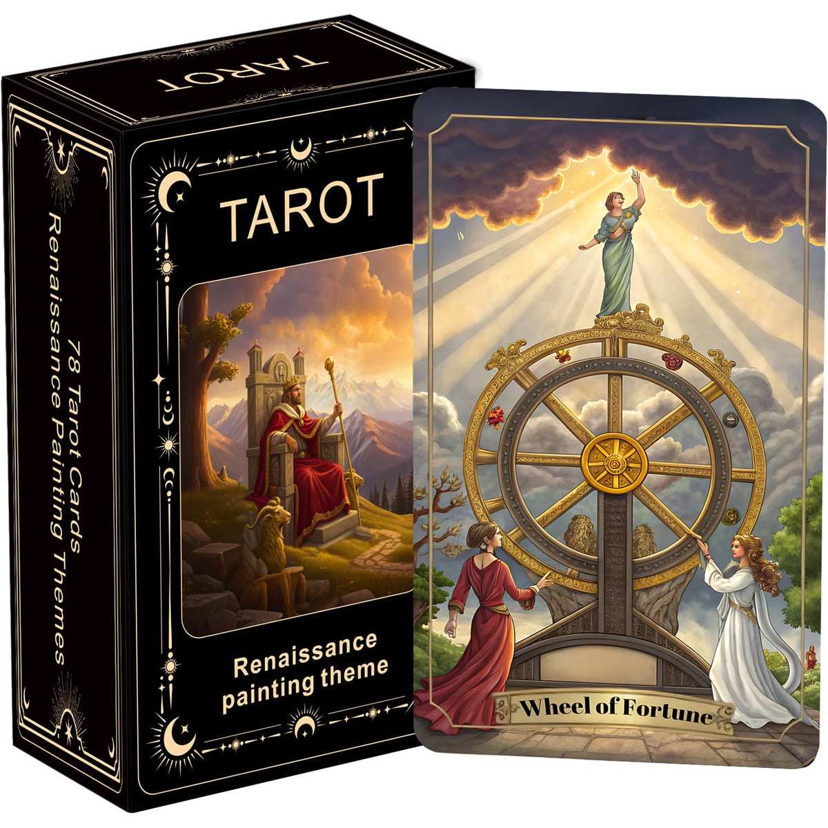ZHQGYN Renaissance Tarot deck box front, ideal for gifting.
