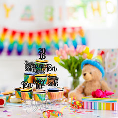ZHUOWEISM 10 years cheers cake decor highlights milestones with festive glitter