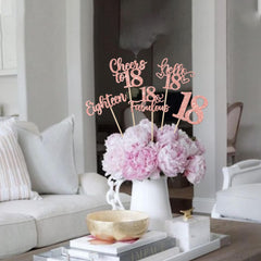 ZHUOWEISM 18th anniversary centerpiece stick decorates cake or petals with shimmer