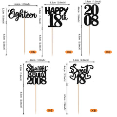 ZHUOWEISM 18th birthday cupcake topper glitter design enhances party treats