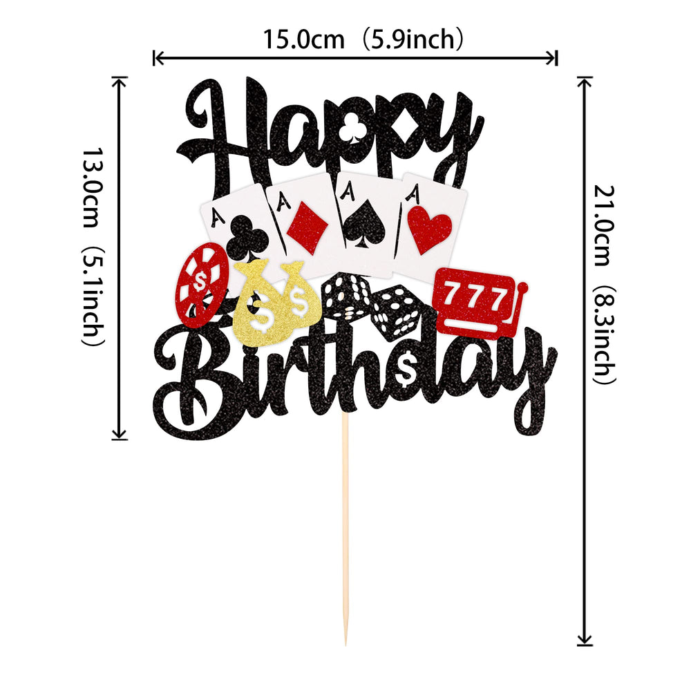 ZHUOWEISM Vegas themed birthday decoration adds sparkle to any cake