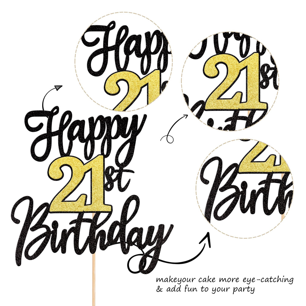 ZHUOWEISM 21 Fabulous Theme Topper decorates birthday cakes elegantly