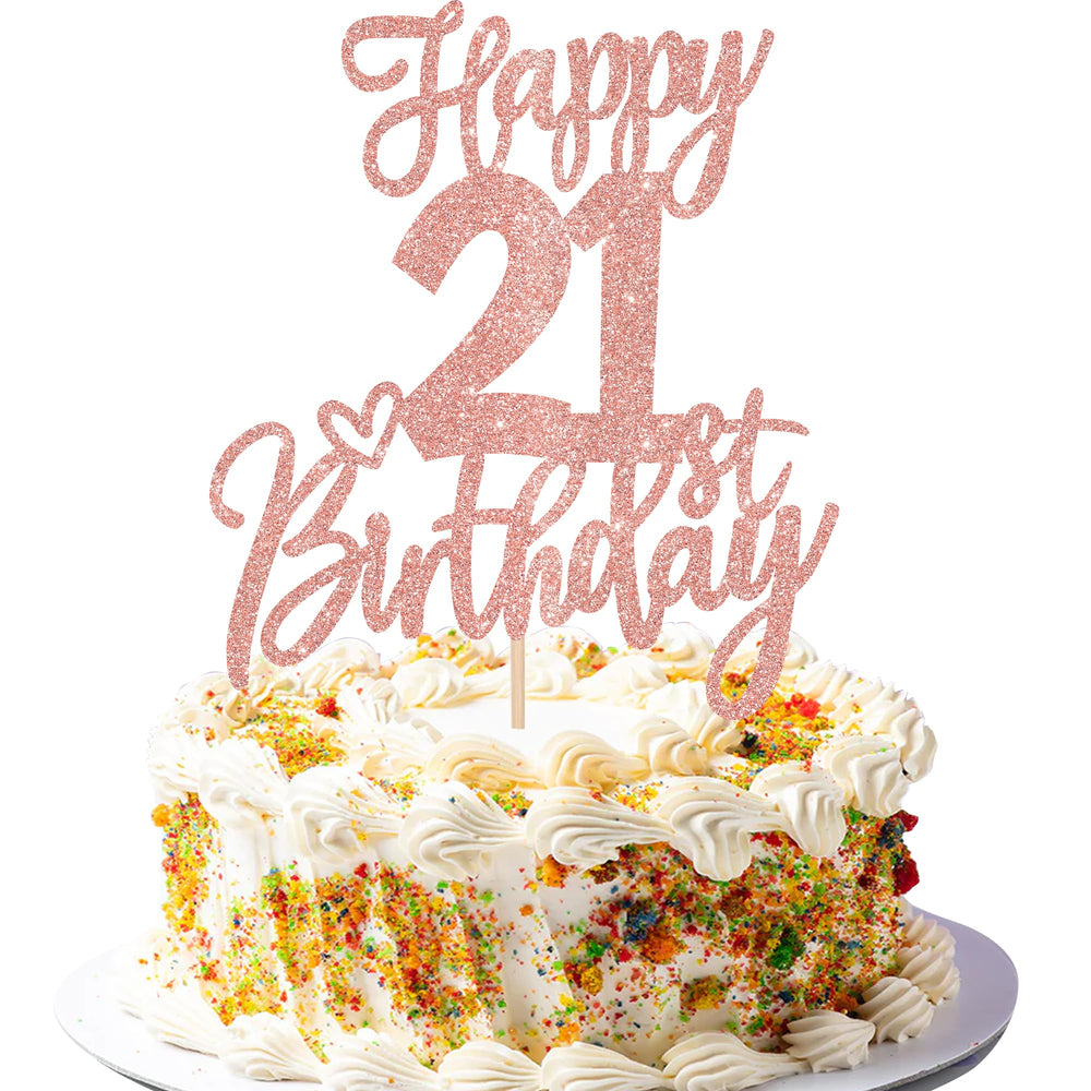ZHUOWEISM 21st birthday cake topper suitable for cupcakes and treats