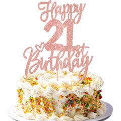 ZHUOWEISM 21st birthday cake topper suitable for cupcakes and treats