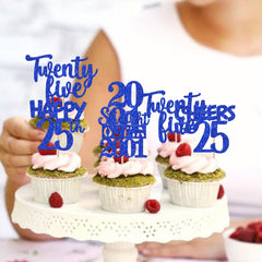 ZHUOWEISM 25th anniversary cupcake decorations add stylish flair.