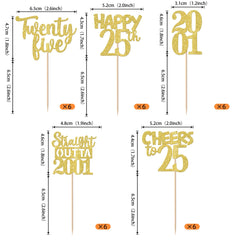 ZHUOWEISM 25th birthday cupcake picks add festive flair to cakes