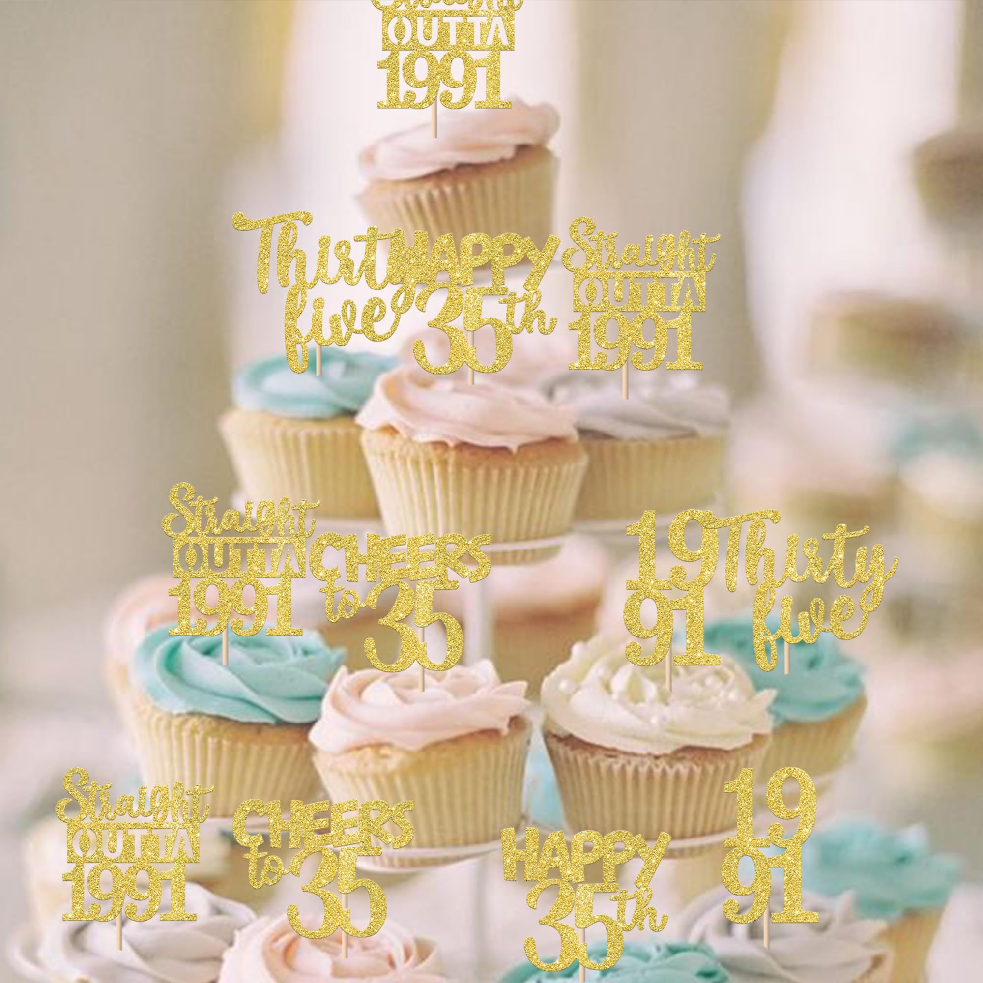 ZHUOWEISM 30-pack cupcake toppers with sticks for easy cake decorating