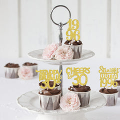 ZHUOWEISM 30th birthday glitter topper design 4 enhances party desserts with gold shine