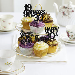 ZHUOWEISM 30th birthday party toppers with sturdy glitter cardstock.