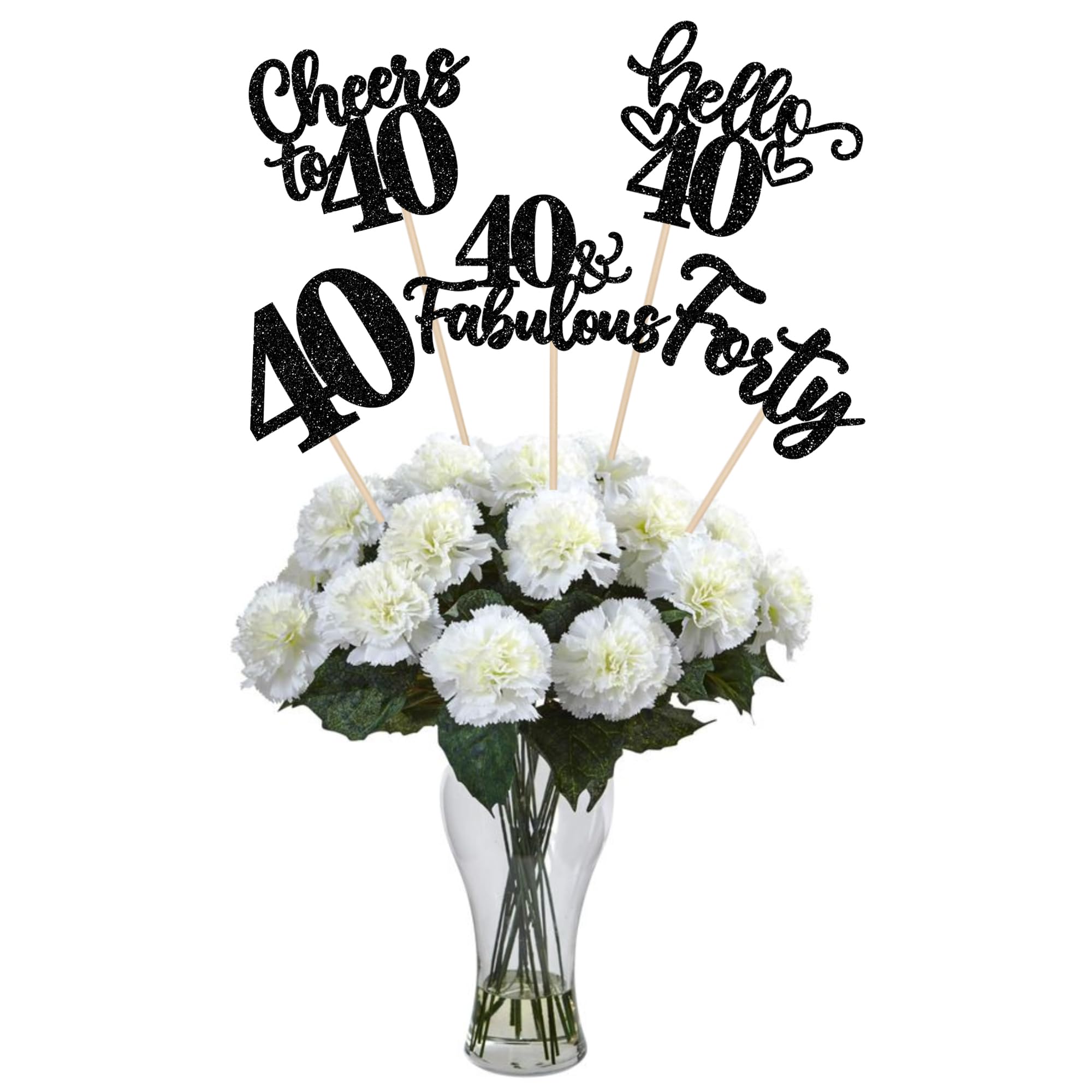 ZHUOWEISM 40th birthday centerpiece sticks design adds bold glitter to table decor