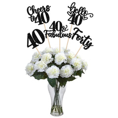ZHUOWEISM 40th birthday centerpiece sticks design adds bold glitter to table decor