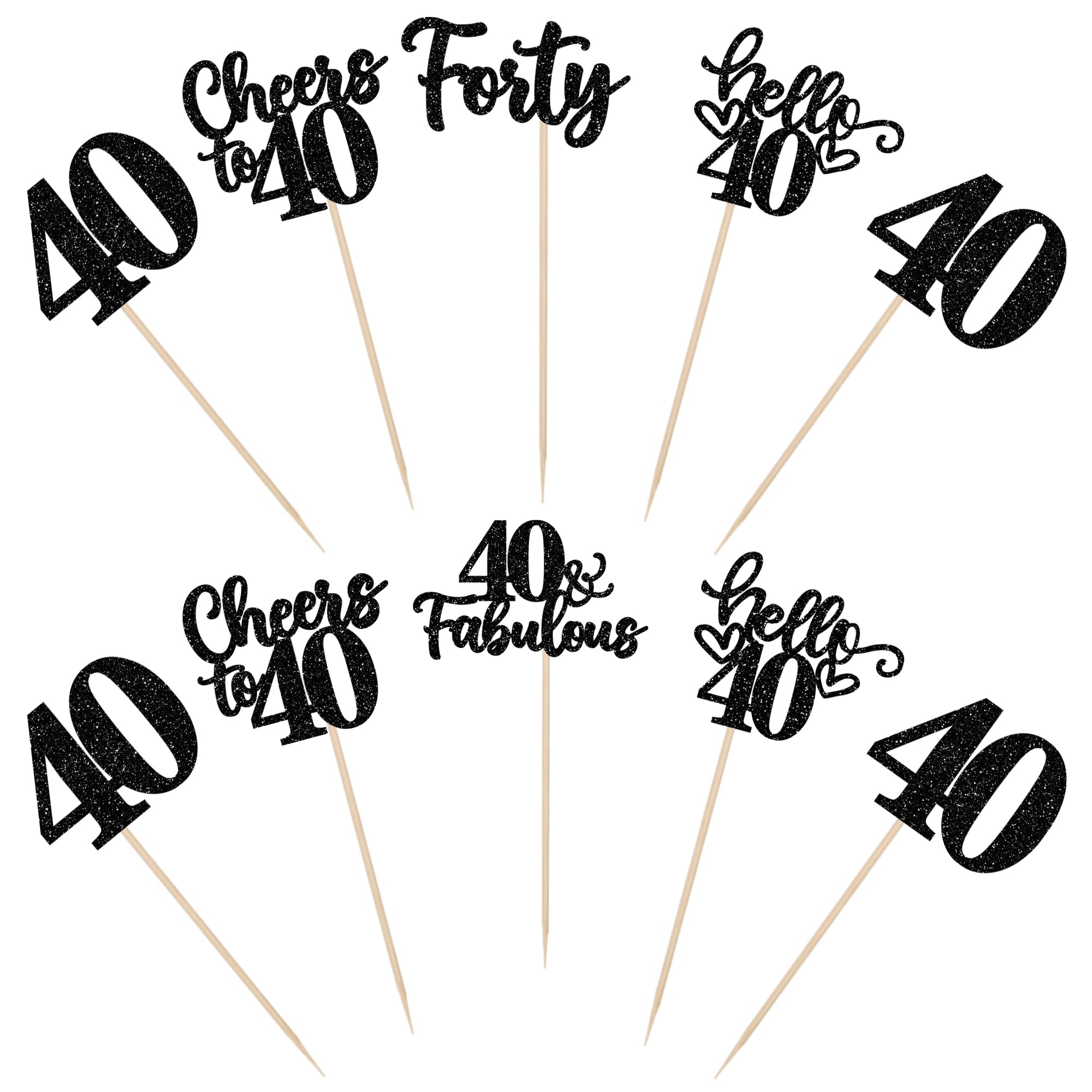 ZHUOWEISM cheers to 40 years design sparkly centerpiece accents