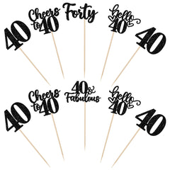 ZHUOWEISM cheers to 40 years design sparkly centerpiece accents