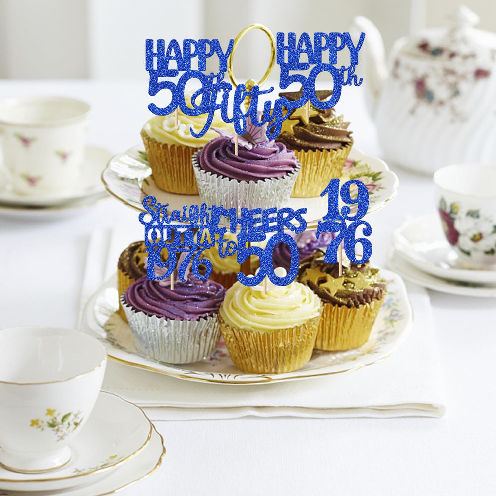 ZHUOWEISM 50th anniversary cupcake topper elevates dessert display