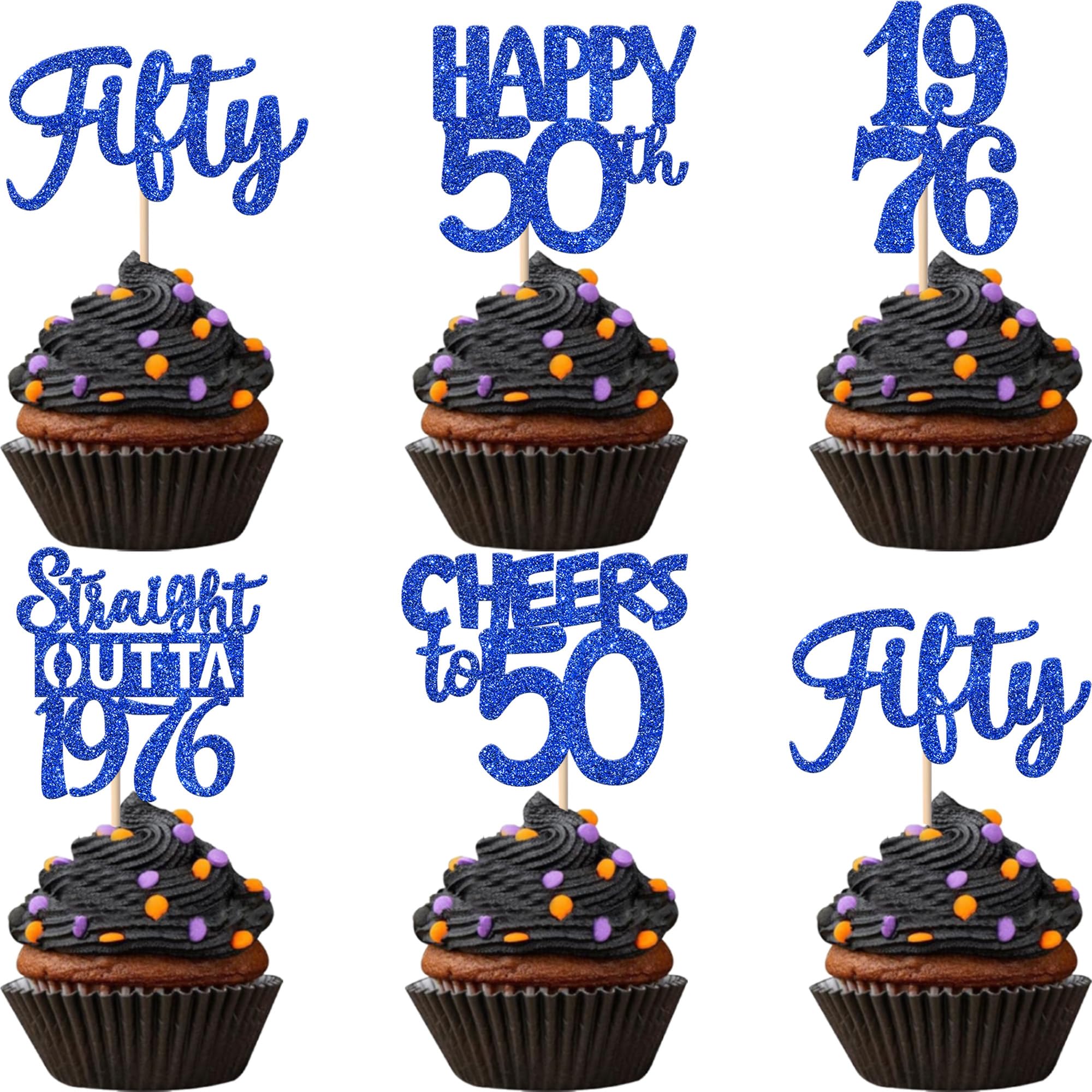 ZHUOWEISM 50th birthday glitter cupcake topper enhances party dessert presentation