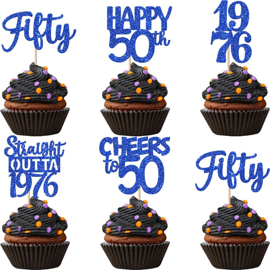 ZHUOWEISM 50th birthday glitter cupcake topper enhances party dessert presentation