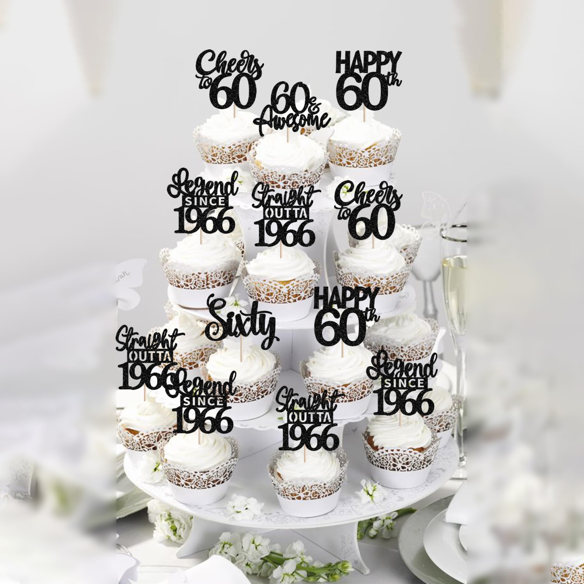 ZHUOWEISM 60th anniversary party decor for desserts.