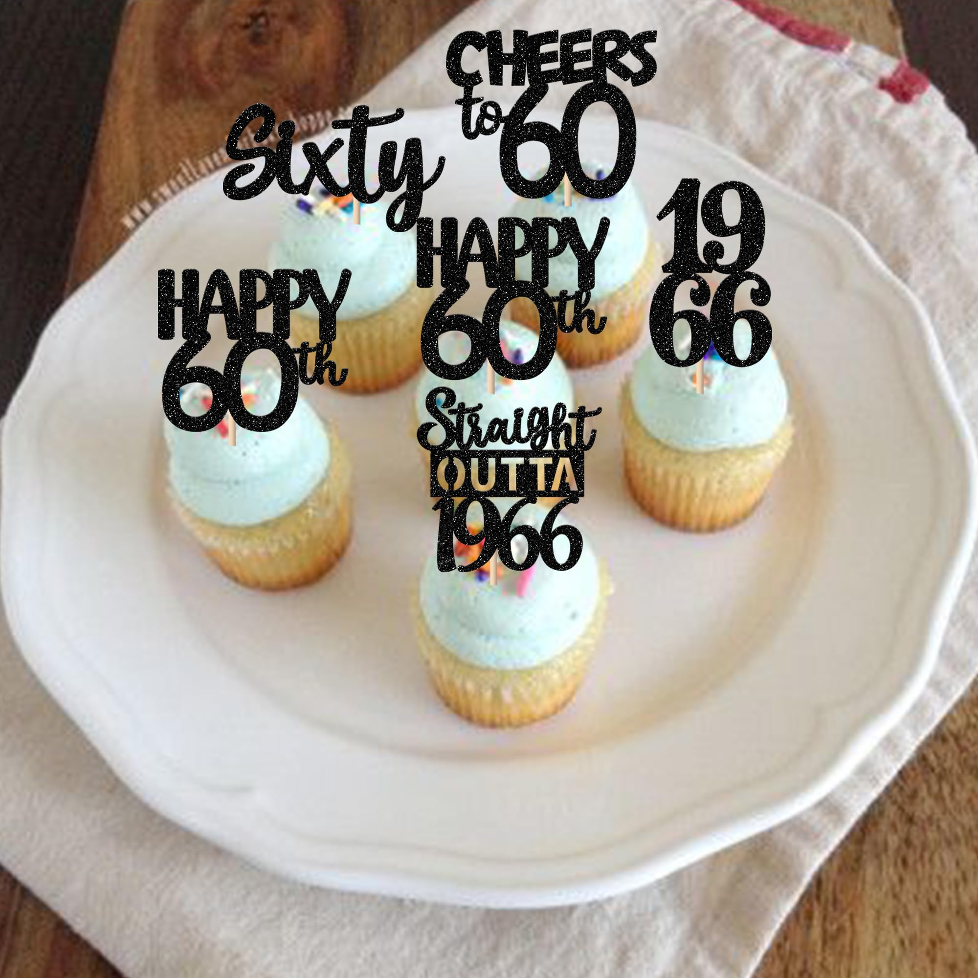 ZHUOWEISM design-d topper highlights 60th celebration on cakes with bold style.
