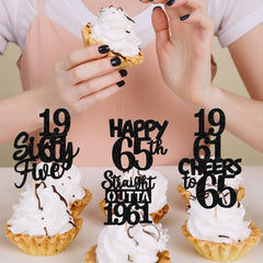 ZHUOWEISM sturdy glitter cardstock toppers for party desserts